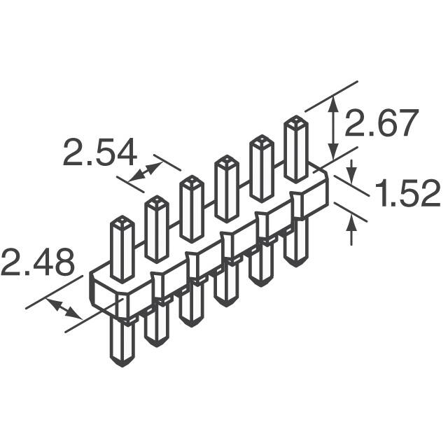 TLW-106-05-G-S Samtec Inc.  Headers Male Pins